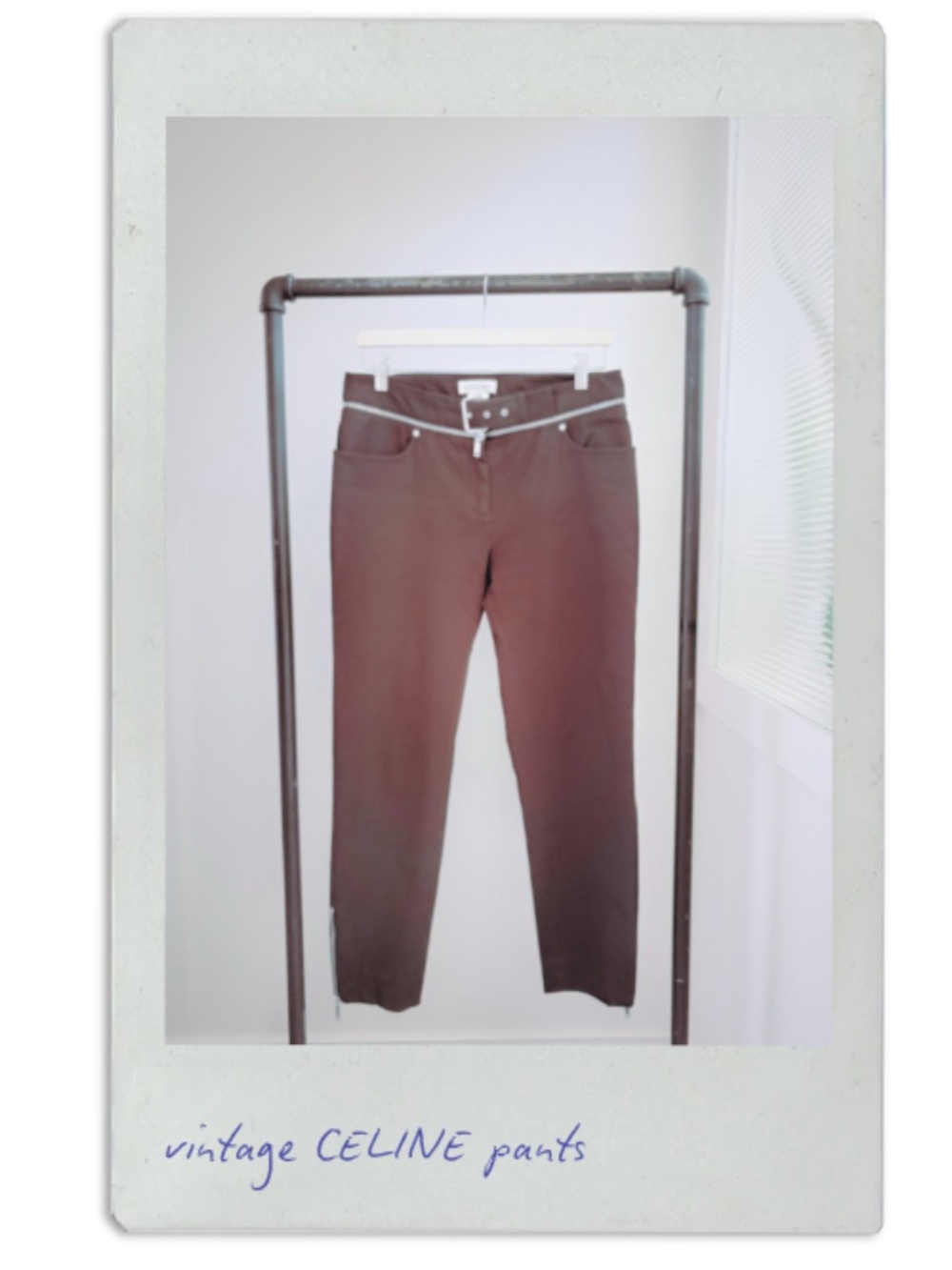 vintage celine black zip pants